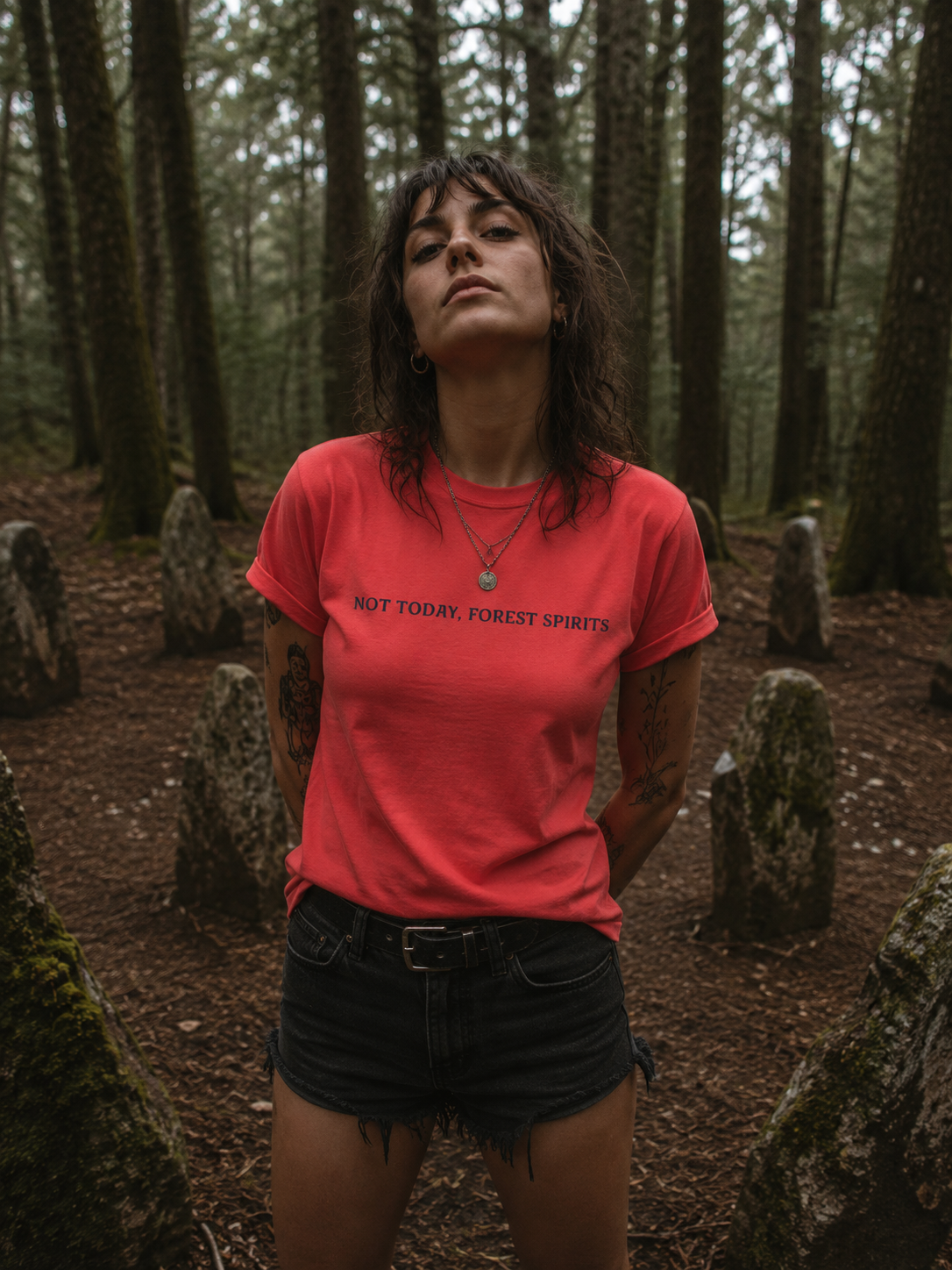 Not Today Forest Spirits T-Shirt | Witchy Cottagecore Quote Tee