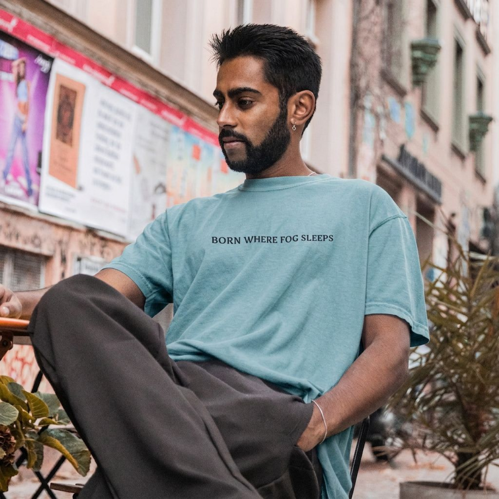 Born Where Fog Sleeps T-Shirt | Celestial Cottagecore Quote Tee