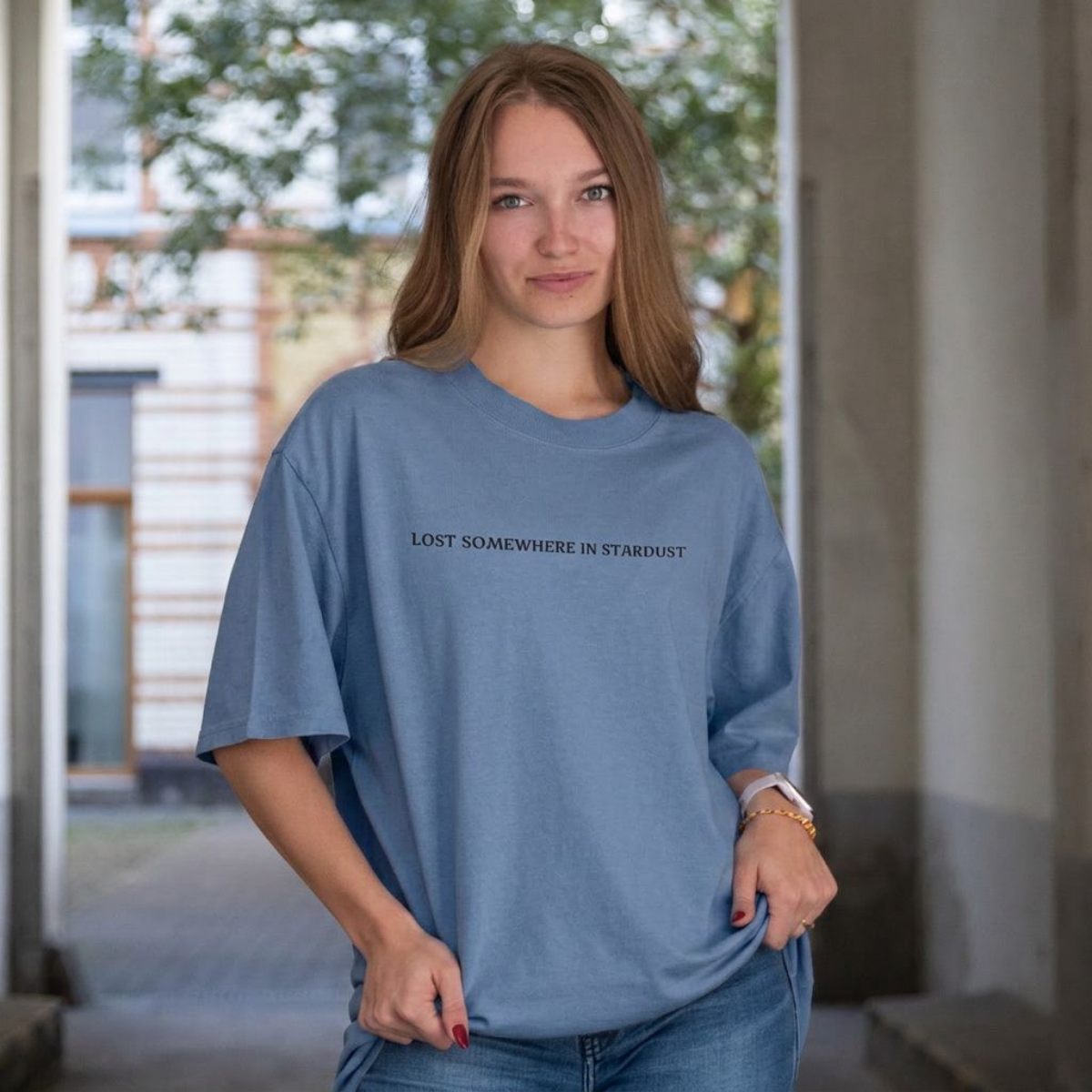 Lost Somewhere in Stardust T-Shirt | Celestial Cottagecore Quote Tee