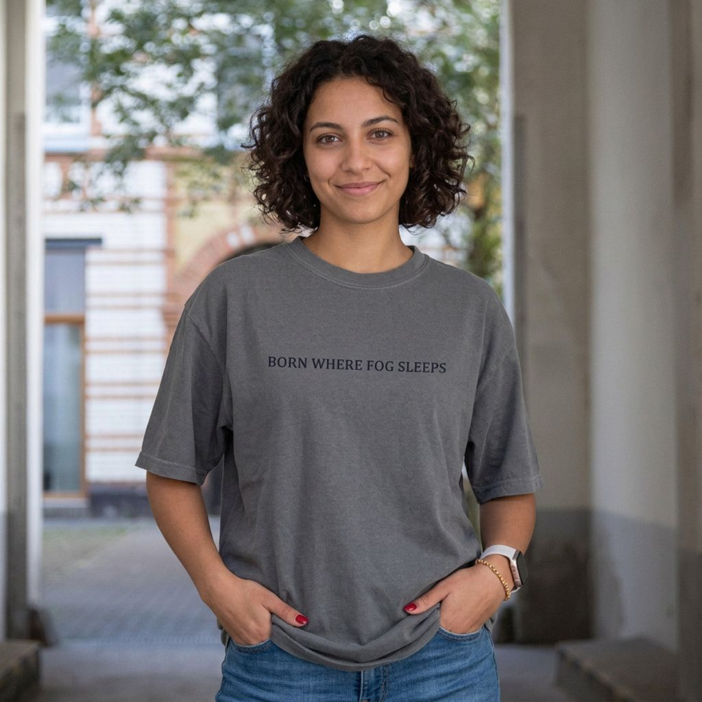 Born Where Fog Sleeps T-Shirt | Celestial Cottagecore Quote Tee