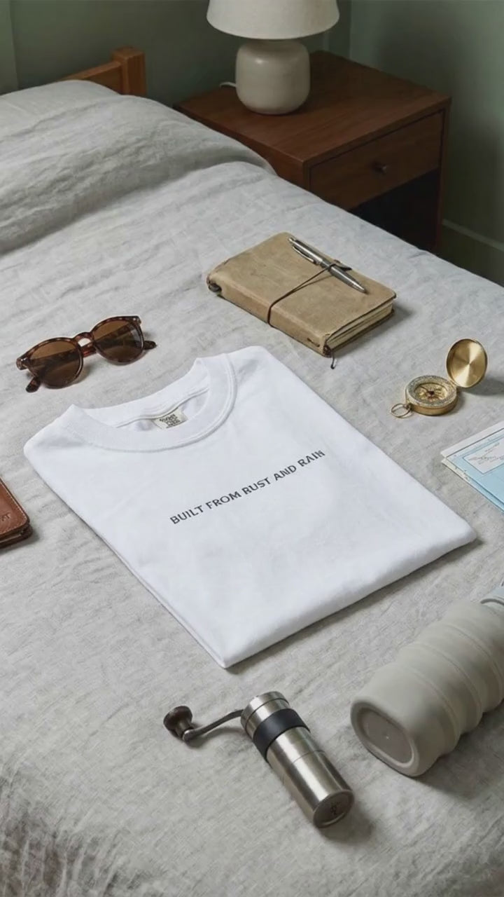 Built from Rust and Rain T-Shirt | Stardust Frog Hollow Quote Tee