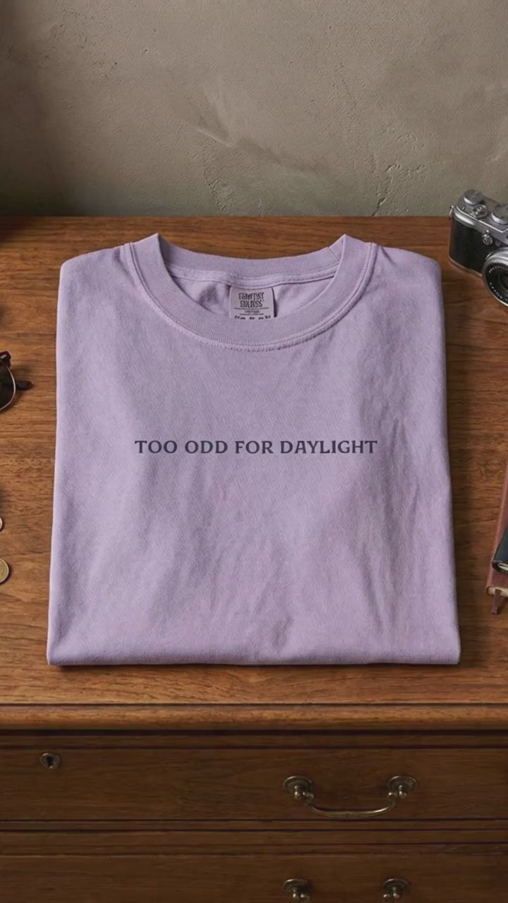 Too Odd for Daylight T-Shirt - Stardust Frog Hollow Quote Tee